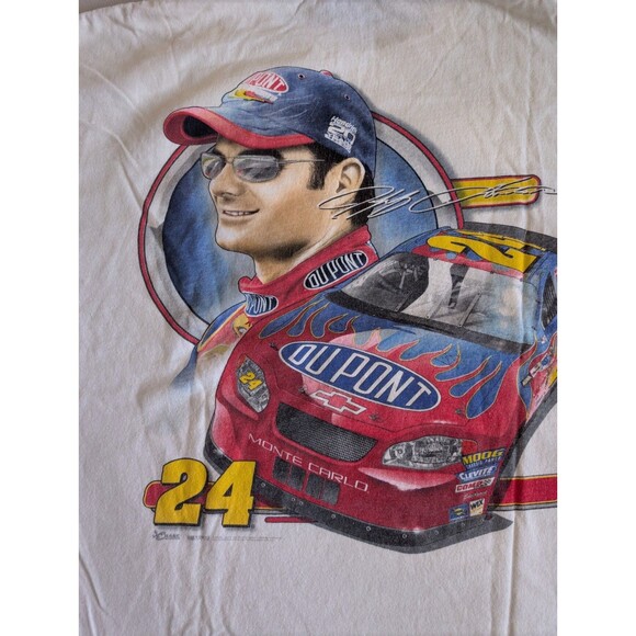 VTG Jeff Gordon Shirt Mens L White Chase 24 Nascar Racing Double side Y2K 90s - Picture 4 of 8